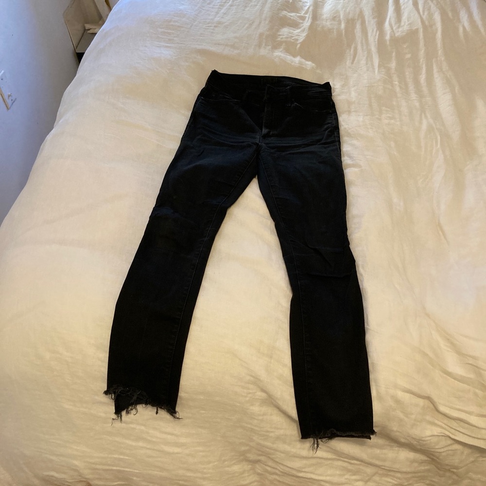 MOTHER Stunner Zip Ankle Step Fray Jeans